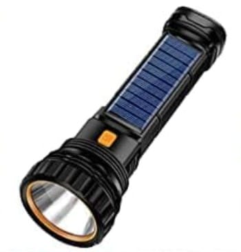 Are small solar panels useful? 8 Small solar panel on a flashlight. Photo from FoxRVTravel article "Are small solar panels useful?"