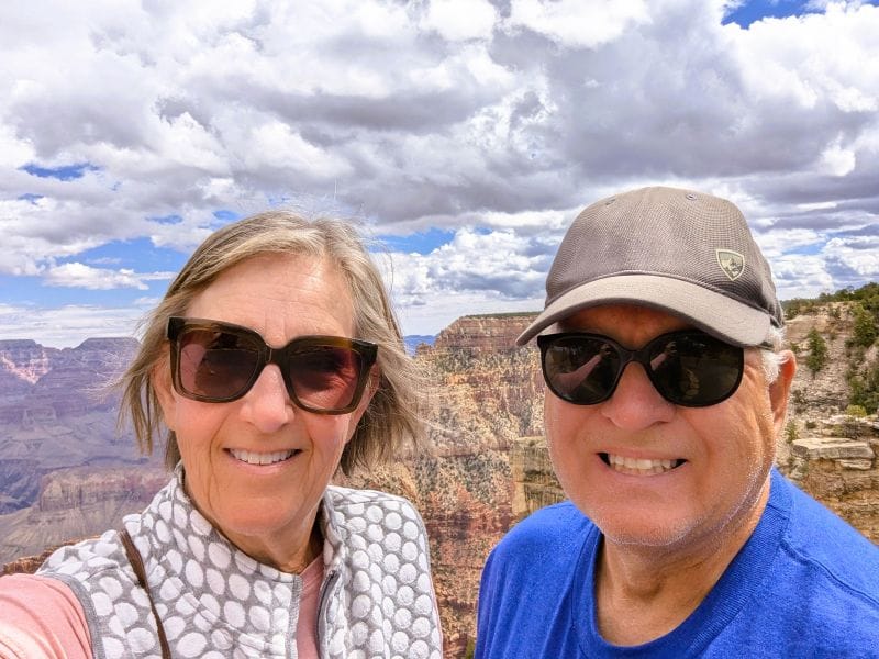 Scott and Tami at an overlook point at the Grand Canyon.