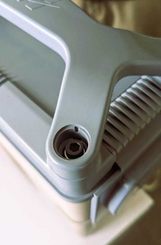 To disassemble the Watchdog Powercenter you first remove the decorative caps on the top of the unit that hides the Allen head bolts that hold the cover on.