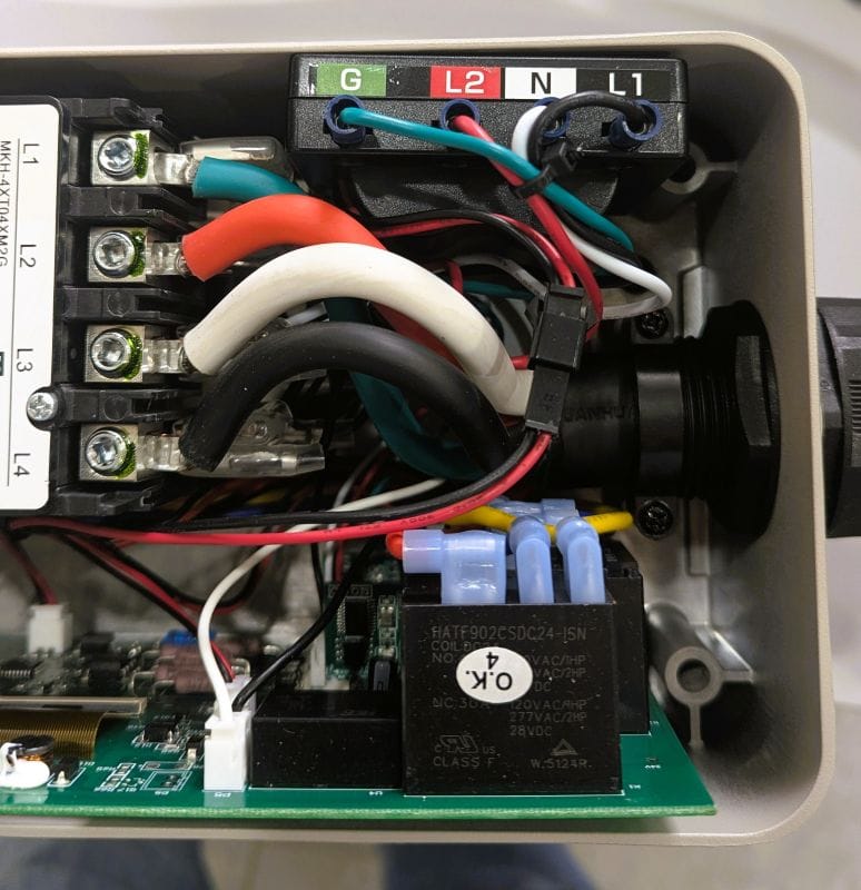 The surge protector module inside the Watchdog Powercenter is at the upper right corner of this photo.