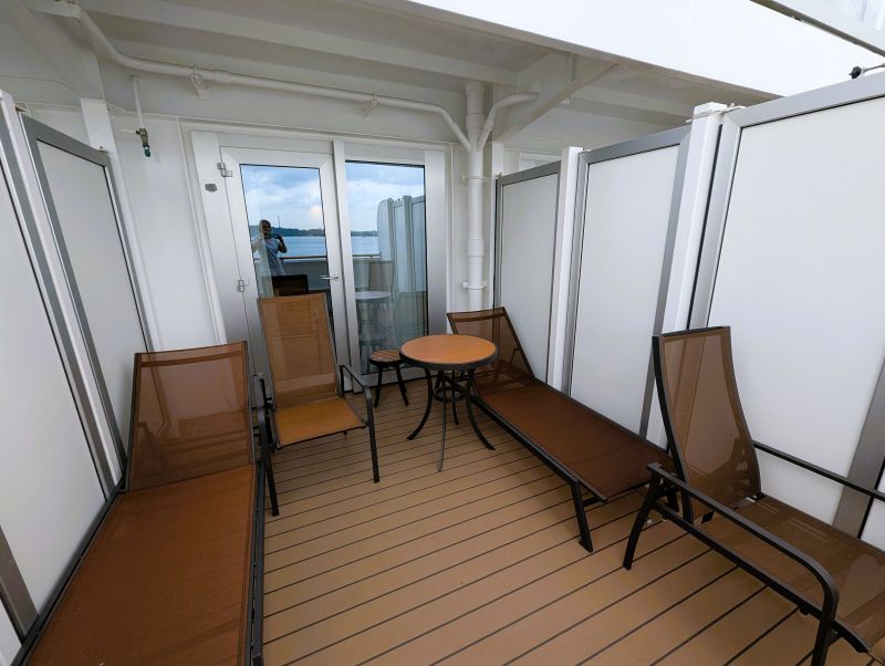 Our first stateroom had a huge balcony.