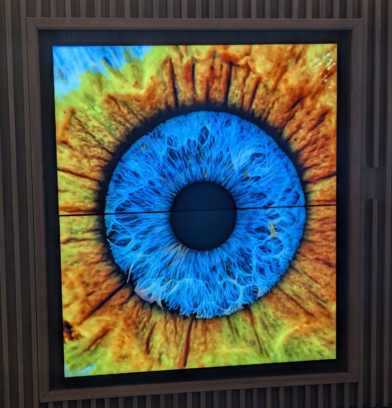 Many locations along the main passageways are profit centers this one takes a photo of your eyeball and sells you a print.