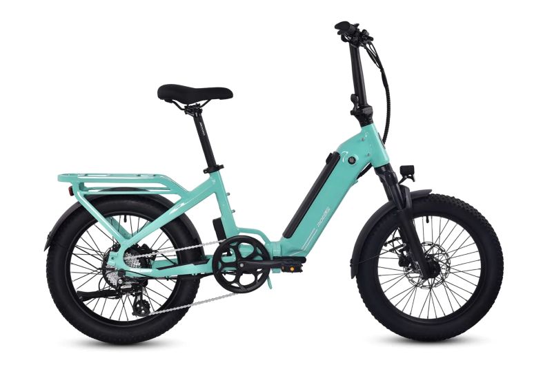 The Ride1UP Portola folding e-bike easily fits in the back of an SUV when folded. The Ride1UP Portola folding e-bike easily fits in the back of an SUV when folded.