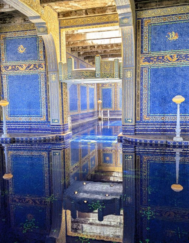 This is small section of the indoor pool at the Hearst Castle. I assume it leads to the dressing rooms since I didn't see any other access.