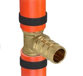 PEX B fitting with copper crimp ring