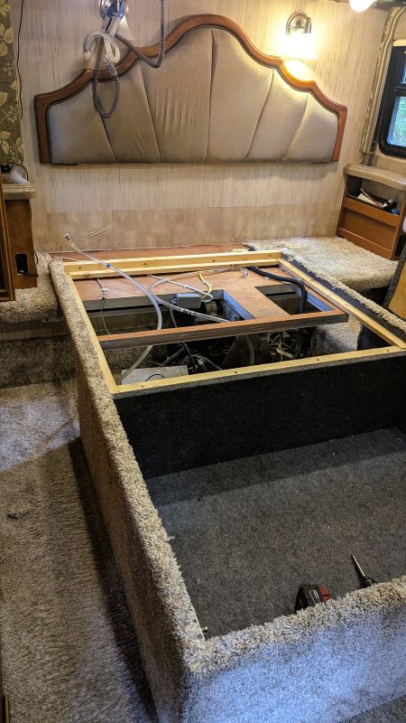 With the platform removed I can then detach the underbed storage box and get it out of the way.