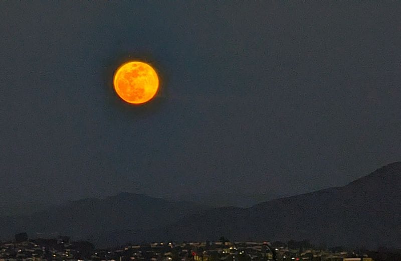 The full moon rise in April at the start of our 2026 spring trip.