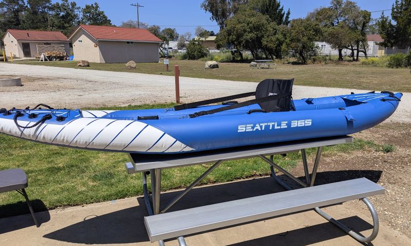 While the shape is correct the kayaks are still way below maximum pressure. I did this to test fit the seat.