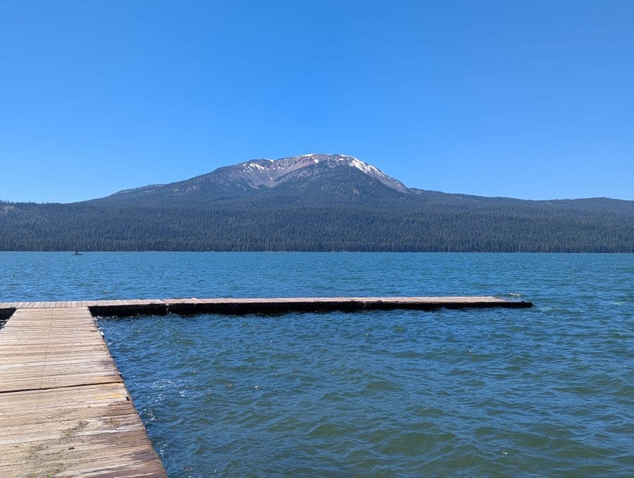 Crossing eastern Oregon in 2026 before the summer heat. 10 DiamondLake is much larger than I thought it would be. The mountain is Mt. Bailey.