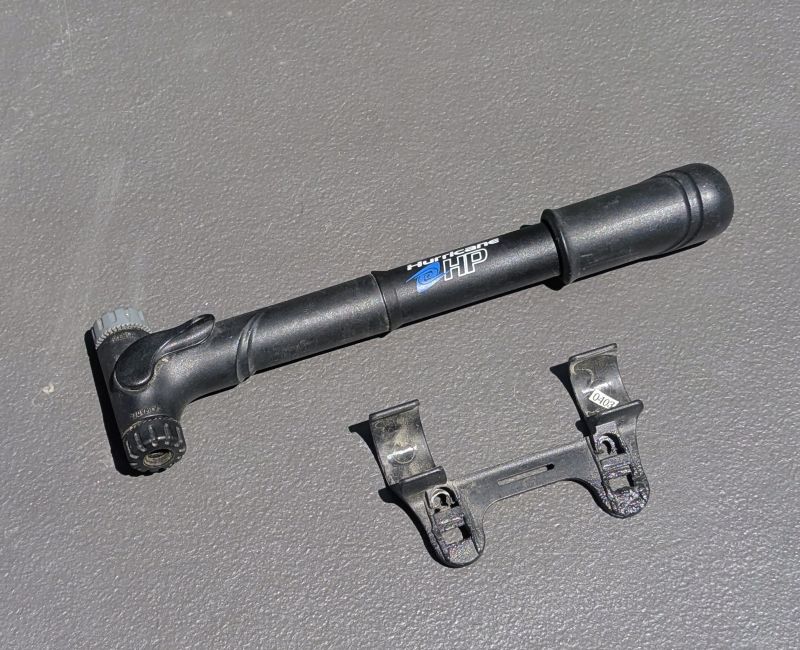 This is my old portable bicycle pump. The part at the bottom can attach it to my bike behind the water bottle holder.
