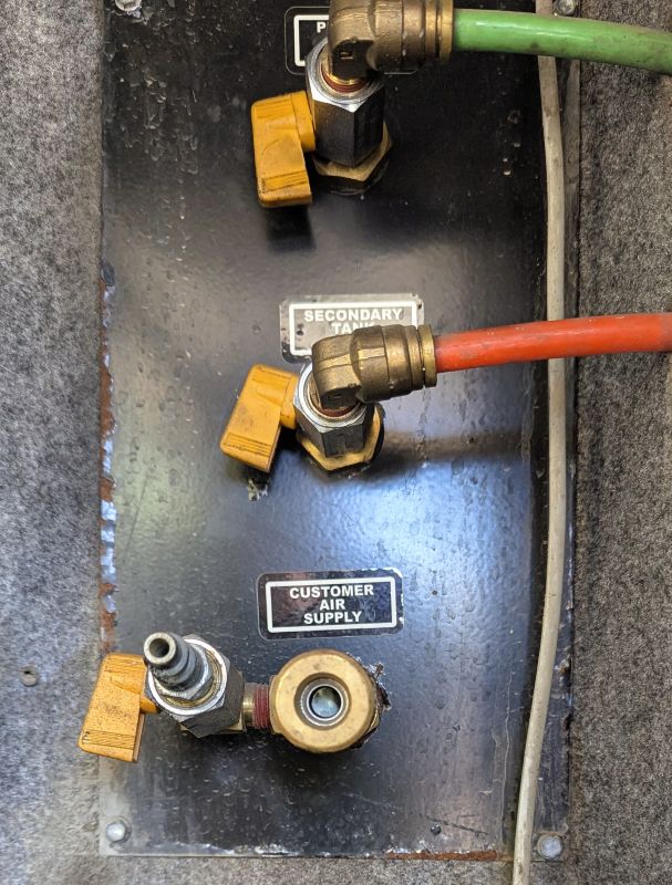 This part of our RV is connected to the pneumatic system and is capable of filling our tires after we get the pressure on our RV up to operating pressure.