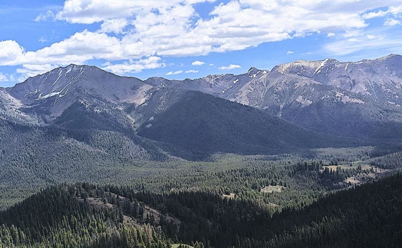 Galena Peak on the left and Easley Peak on the right from Galena Pass. Or I might be wrong.