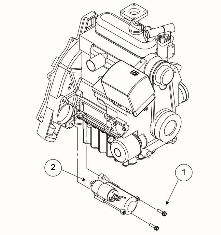 Then our generator failed. 18 Line drawing of Kubota engine starter installation.