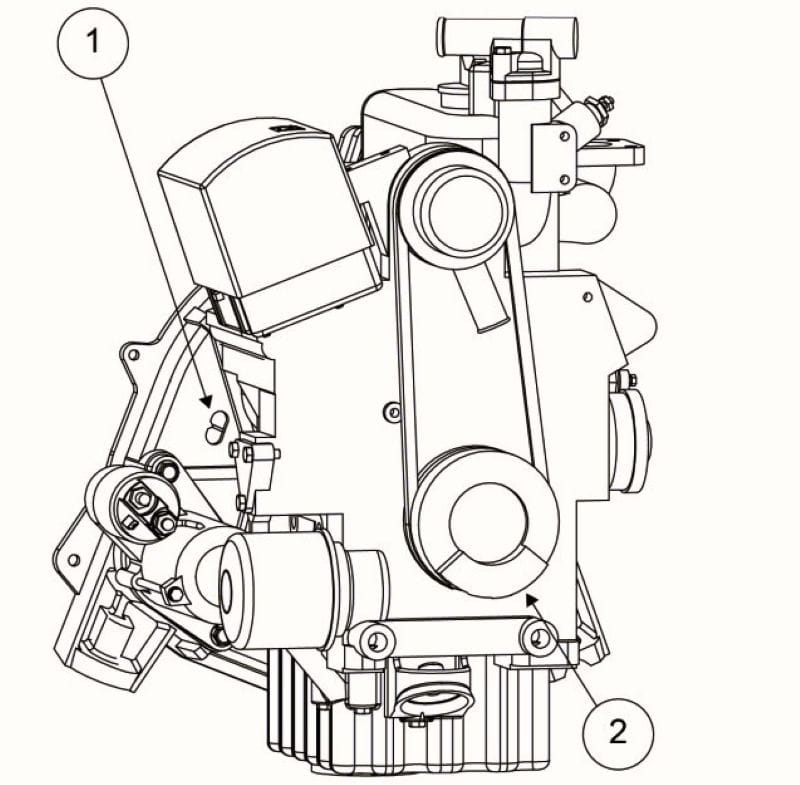 Then our generator failed. 9 Line drawing of Kubota engine water pump belt