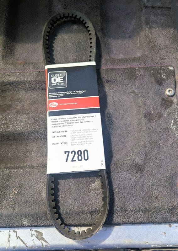 Then our generator failed. 11 New water pump drive belt.