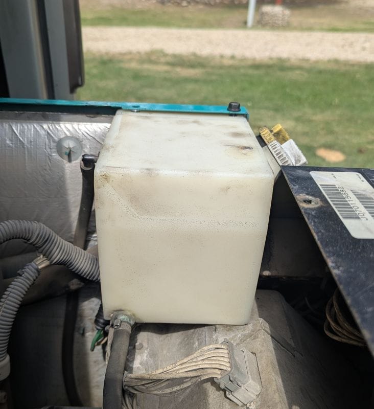 Then our generator failed. 32 My leaky coolant reservoir.