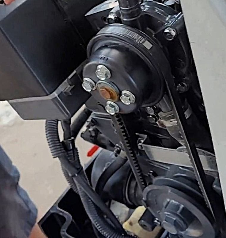 Then our generator failed. 10 New water pump belt installed on the back of my generator.