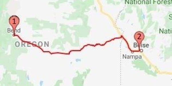 2018 Route from Bend to Boise LaPine