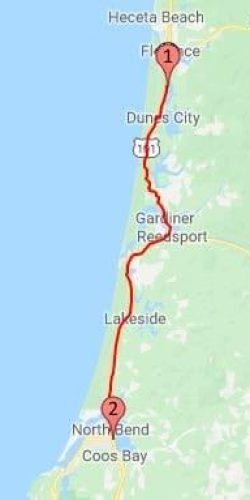 2018 Route Coos Bay to Jim Creek
